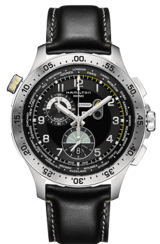 Часы наручные HAMILTON H76714735 KHAKI AVIATION WORLDTIMER CHRONO QUARTZ