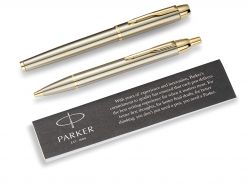 Подарочный набор из 2-х ручек Parker IM brushed metal GT роллер+шариковая ручки